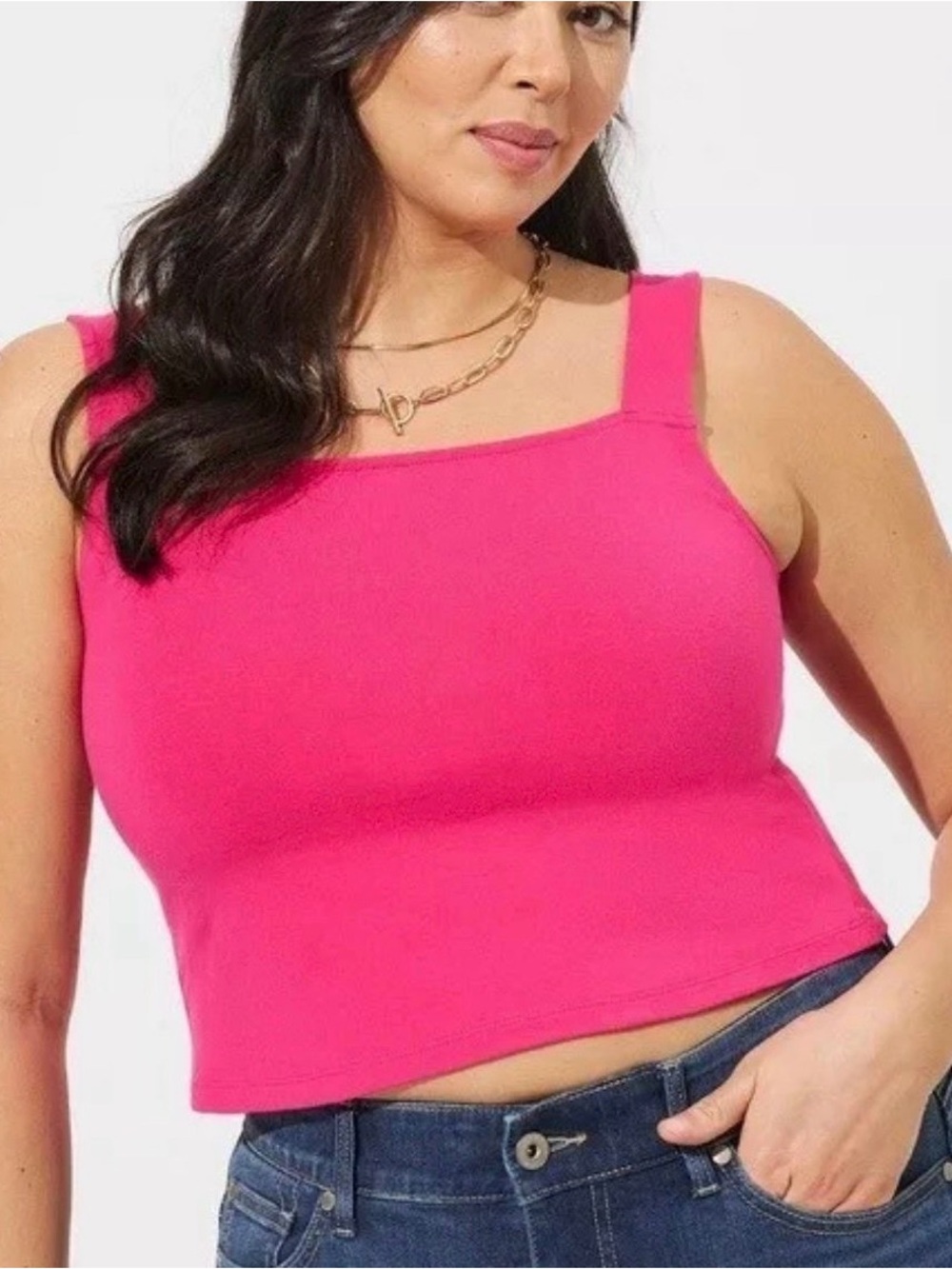 Torrid Foxy Square Neck Crop Tank Top Size 5X New - Picture 2 of 5